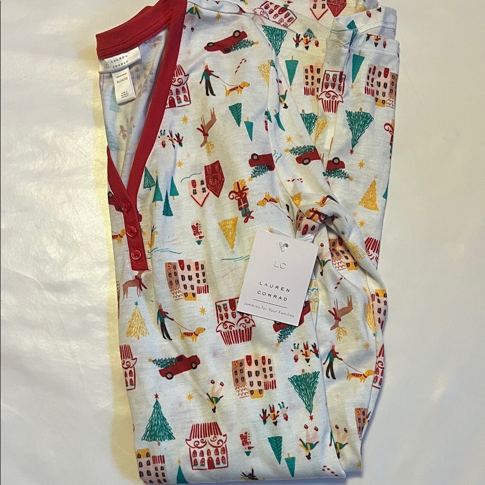 LC Lauren Conrad Kids Pajamas - Red and Green Festive Print